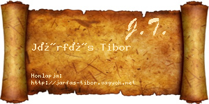 Járfás Tibor névjegykártya